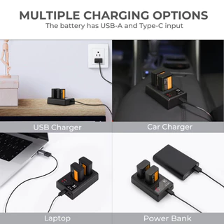 K&F NP-FW50 battery charger for Sony Alpha 7, A7, 7R, A7R, A7R II, A7 II, A7S