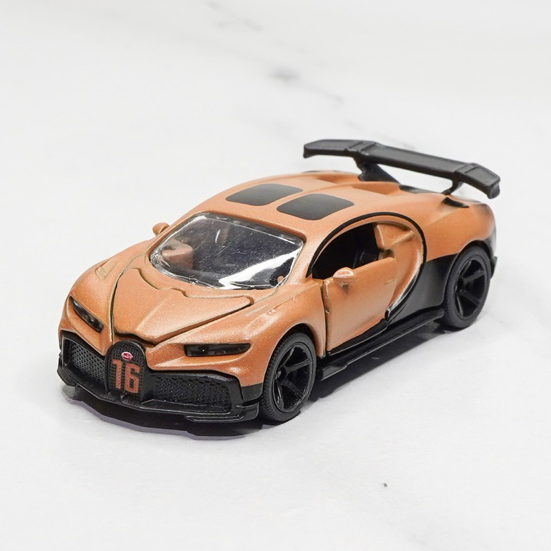โมเดลรถเหล็ก มาจอเร็ตต์ Majorette Bugatti Chiron Pur Sport No.16 สีน้ำตาลด้าน ล้อยาง เปิดประตูได้