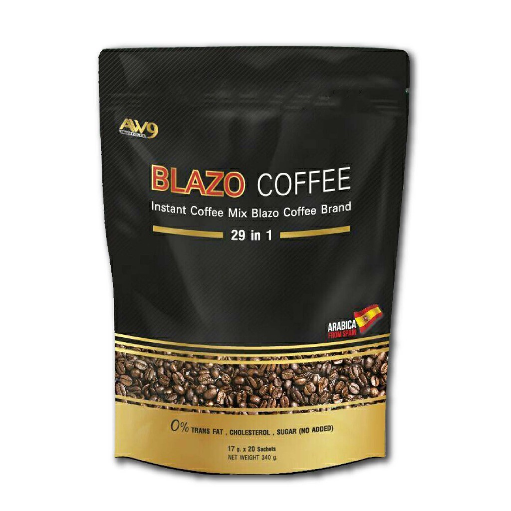 BLAZO COFFEE กาแฟเบลโซ่ กาแฟเพื่อสุขภาพ ด้วยสารสกัดสมุนไพรเข้มข้น 29 ชนิด Blazo Coffee Instant Coffe