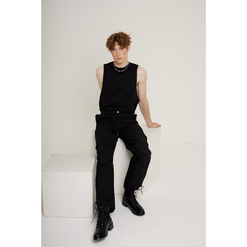 Niyom Jeans Collection FIORE รุ่น CL-05 กางเกงผ้าทรงกระบอกสีดำ