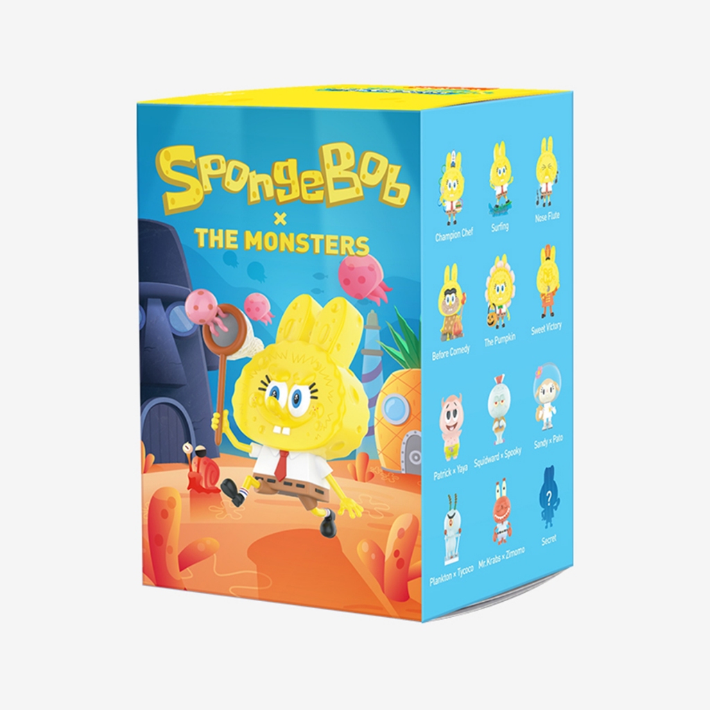 [สุ่ม] กล่องสุ่ม POP MART LABUBU The Monsters × SpongeBob Series Blind Box ไม่แกะกล่อง ของแท้