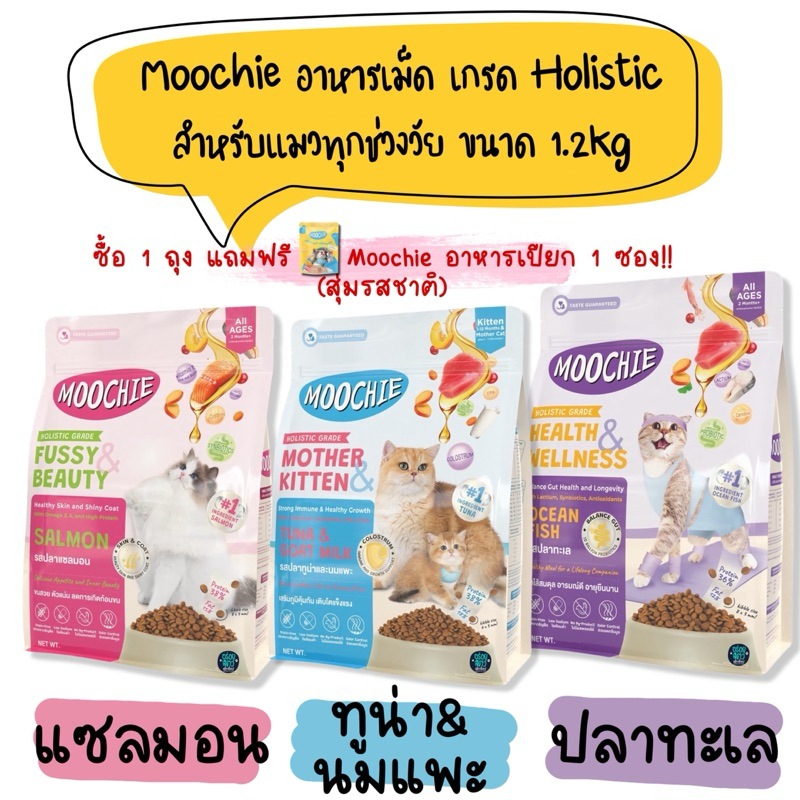 (EXP 11/25) Moochie อาหารเม็ด เกรด Holistic สำหรับแมวทุกช่วงวัย ขนาด 1.2kg