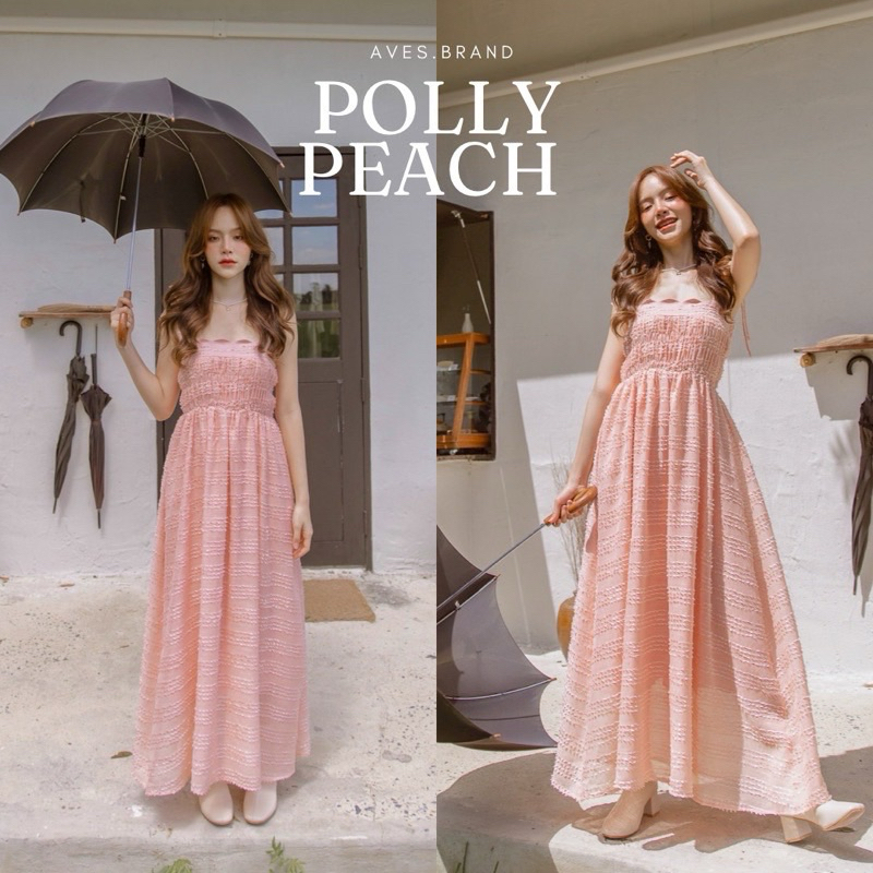 เดรส Aves Brand Polly Peach Maxi Dress [NWT] 🏷️