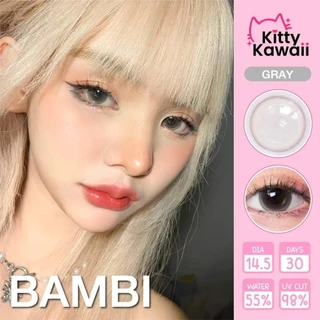 🔥คอนแทคเลนส์💗ขนาดกลาง💗 Bambi (kittykawaii) สี : Brown / Gray / Hazel