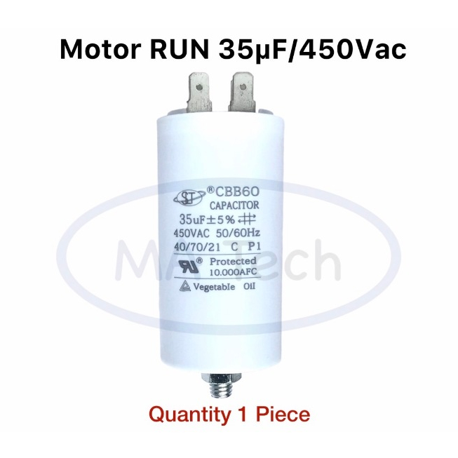 35uf 450v แคปรับ แบบเสียบ 4 ขา คาปาซิเตอร์ 35uf/450Vac แคปสตาร์ท Motor run 35uf450v CBB60 รุ่นที่มีน็อต ขนาด 40.0x78.0mm