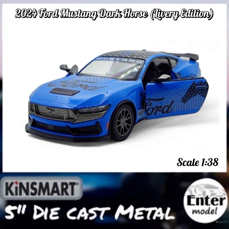 KINSMART โมเดลรถเหล็ก 2024 Ford Mustang Dark Horse(Livery Edition) ยาว12.5cm Scale1/38 ลิขสิทธิ์แท้