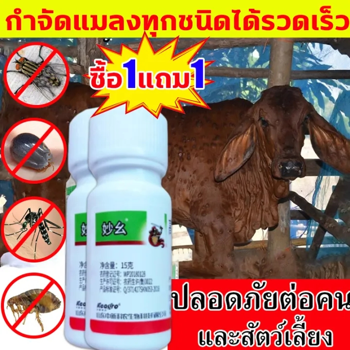1ฟรี1กําจัดแมลงวันในคอกวัว ยาไล่แมลงในวัว ยุงเห็บ ฉีดในคอกสัตว์ได้ ไม่เป็นอันตรายต่อมนุษย์และสัตว์ ไล่แมลงวัน อัตราการฆ่