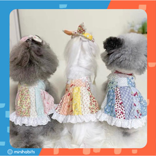 [🚚 พร้อมส่ง] ชุดกระโปรงสัตว์เลี้ยง สไตล์เอี๊ยม Posy Floral D…