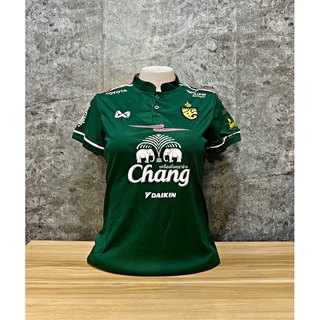 เสื้อบอลเสื้อกีฬาคอจีนผู้หญิงขนาดฟรีไซร้อก32ถึง38ทรงเข้ารูปป้ายห้อยxL