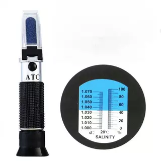 เครื่องวัดความเค็ม Salinity Refractometer 0~100% น้ำทะเล การประมง การตรวจจับคุณภาพน้ำในตู้ปลา