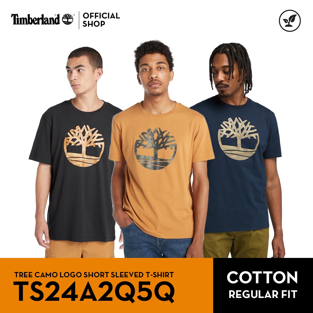 Timberland Men's Tree Camo Logo Short sleeved T-shirt เสื้อยืด (TS24A2Q5Q)