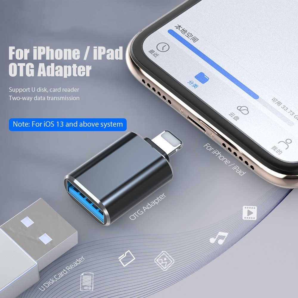 อะแดปเตอร์แปลงสายเคเบิลข้อมูล USB 3.0 4IN1 3IN1 Type-c iOS 13 สําหรับ Apple OTG iPhone iPad