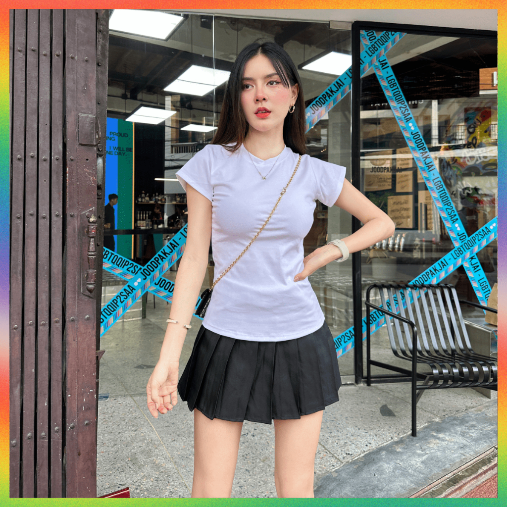 🌈MesubShop🌈เสื้อยืดเข้ารูป เสื้อเบบี้ที ทรงสวยผ้ายืดยูนิโคล่ 💥 ใส่ง่ายได้ทุกวัน BASIC SHIRT  พร้อมส่งทุกสี รุ่น กิมจิ