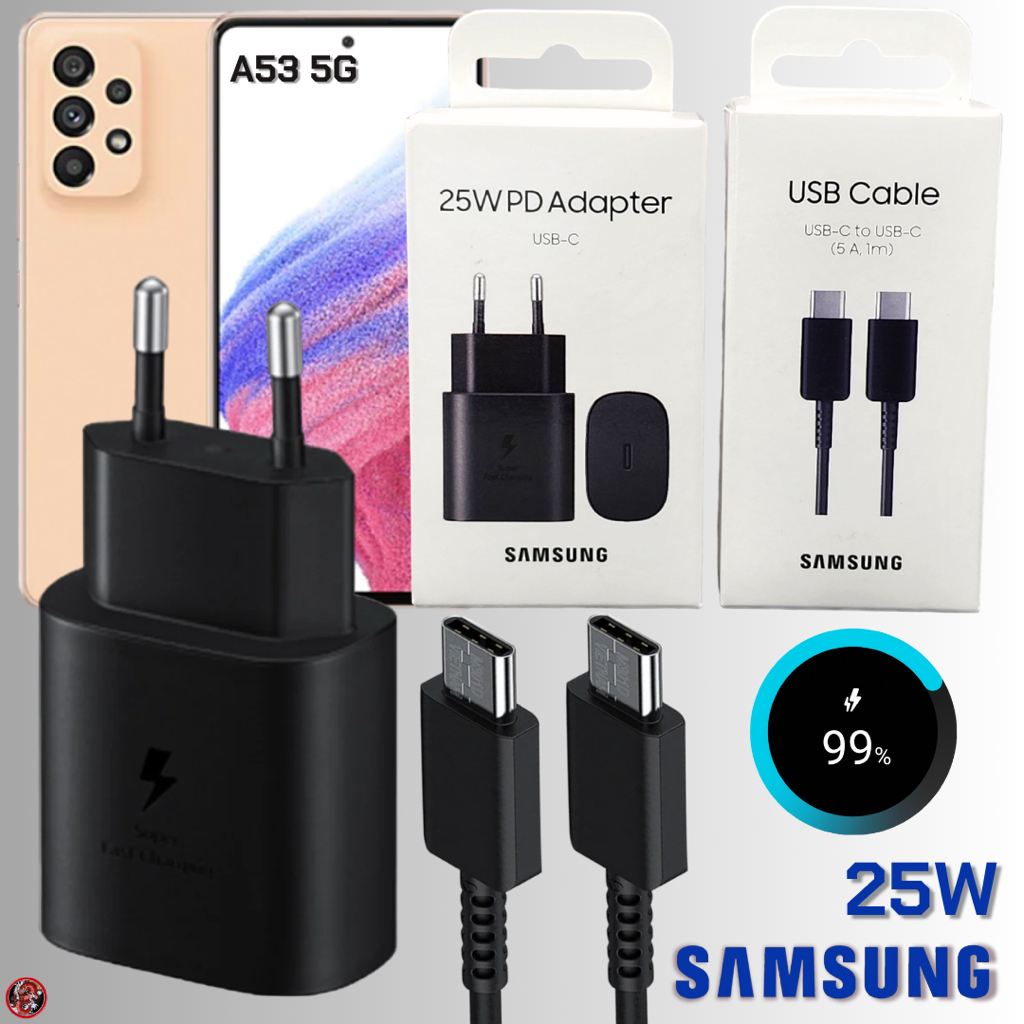 ที่ชาร์จ สำหรับ Samsung 25W (EU) ซัมซุง A53 หัว Usb-C สาย Type-C ยาว 1/1.8m. การชาร์จด่วนแบบพิเศษ