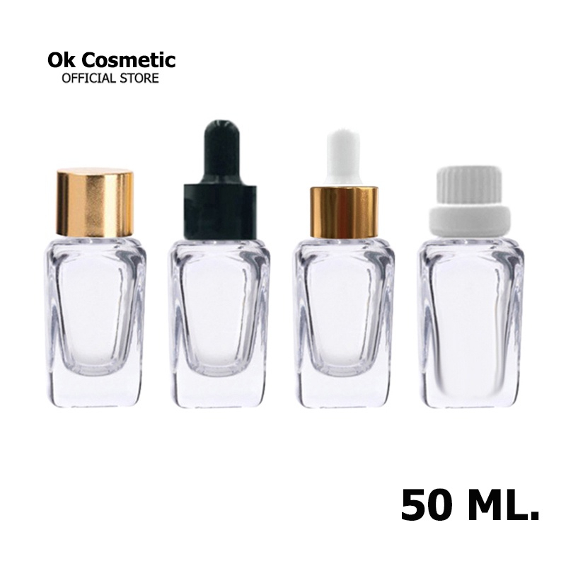 ขวดแก้วสีใส ขวดแก้วอโรมา SYB18-PURE*50ml สำหรับบรรจุน้ำมันหอมระเหย ใส่สารสกัดของเหลว cosmetics packaging glass bottle