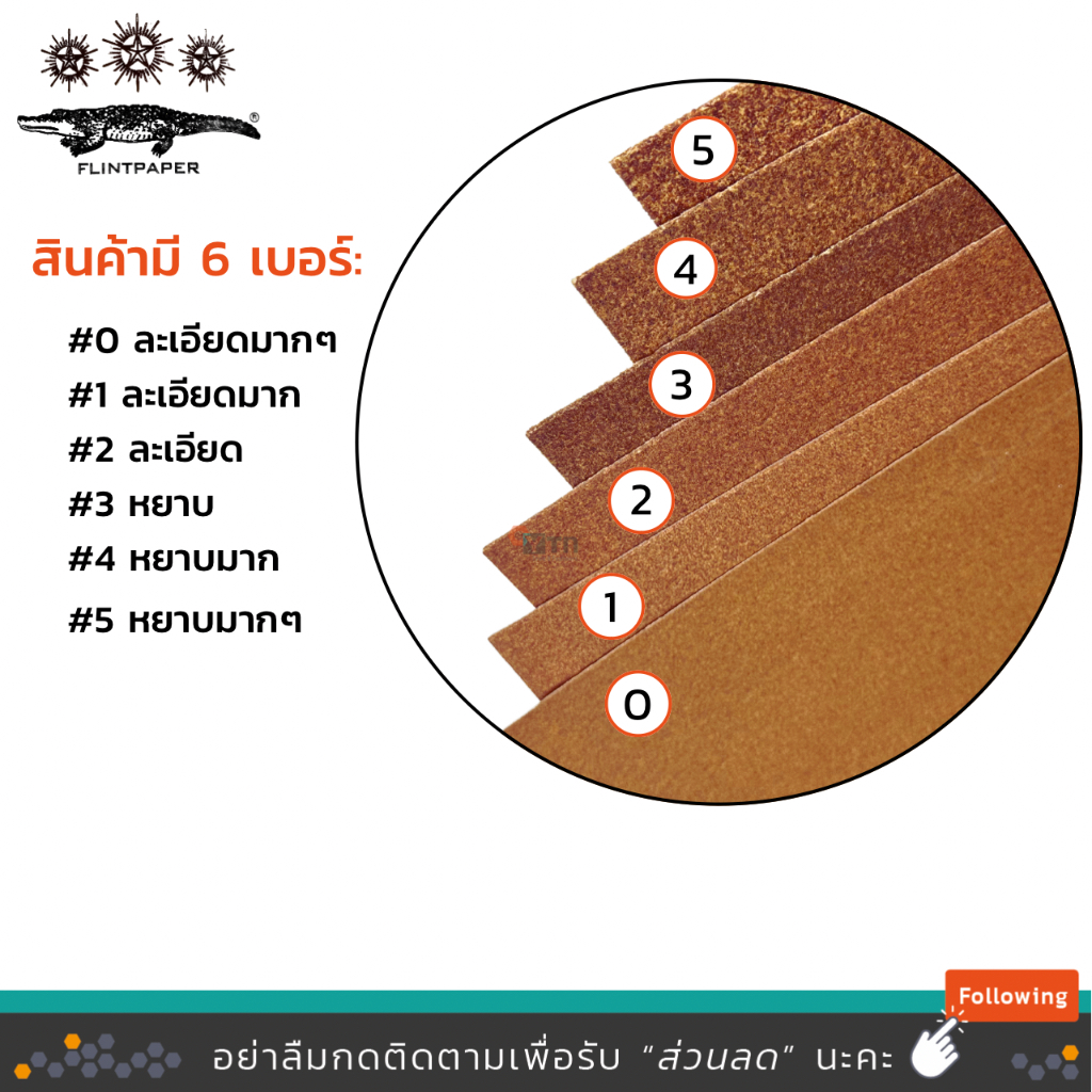 [1แผ่น] กระดาษทรายขัดไม้ ตราจระเข้ 3 ดาว รุ่น Extra Power