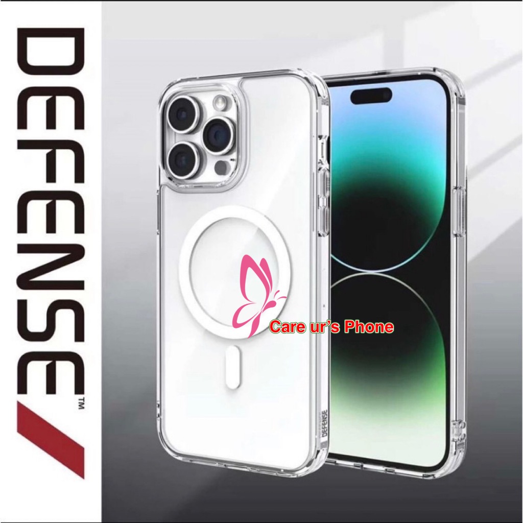 Defense Clearvue เคสแม่เหล็กโทรศัพท์มือถือแบบใส กันกระแทก 15/15 Pro/15 Plus/15 Pro Max/14 Pro Max/S24 Ultra/S24/S24 Plus