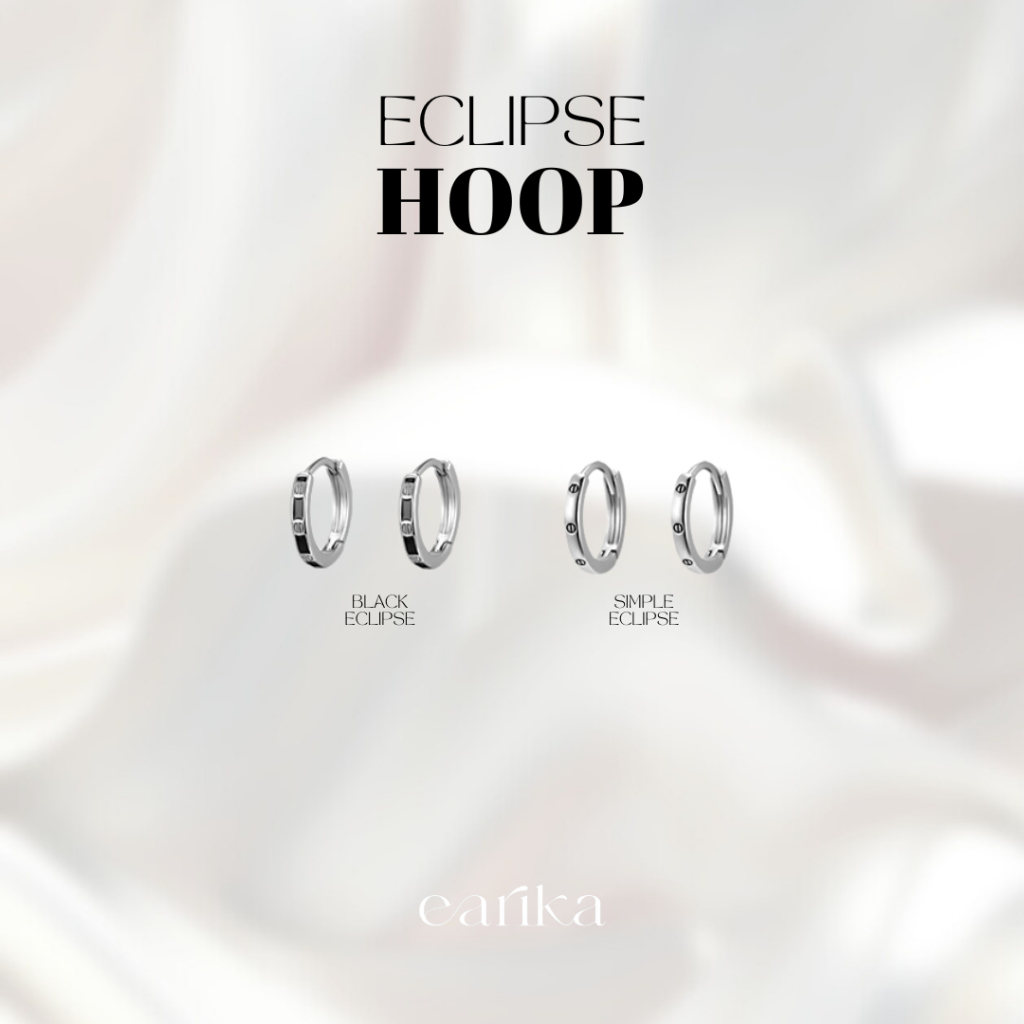 earika.earrings - eclipse hoop ต่างหูห่วงสุริยุปราคาเงินแท้ (มีให้เลือก 2 แบบ) เหมาะสำหรับคนแพ้ง่าย