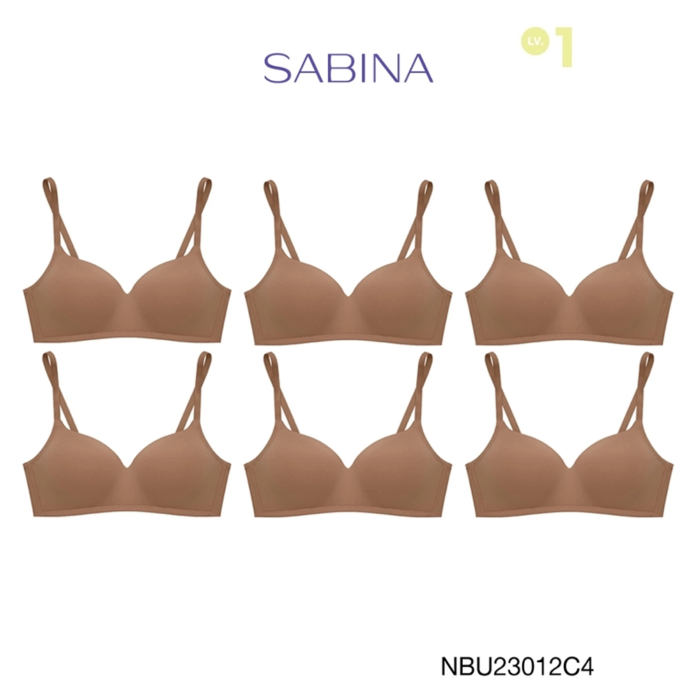 Sabina เสื้อชั้นใน (Set 6 ชิ้น) รุ่น Pretty Perfect Level 1 เสื้อชั้นใน ไร้โครง รหัส NBU23012C4 - สี