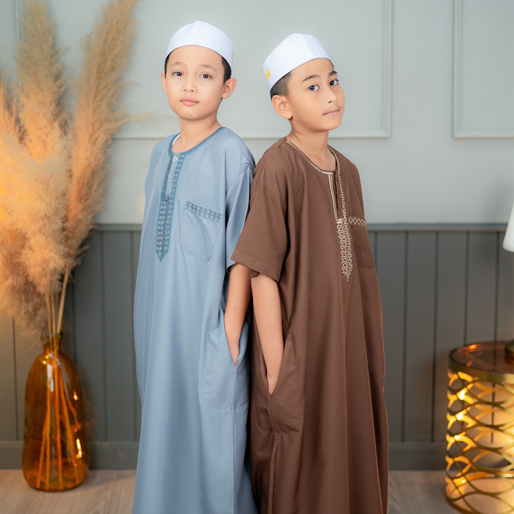 โต๊ปเด็กโตแขนสั้น ชุดแขกเด็กผู้ชายอิสลาม งานปักลายสุดพรีเมี่ยม ทรงสวย ไซส์ 7-14ป