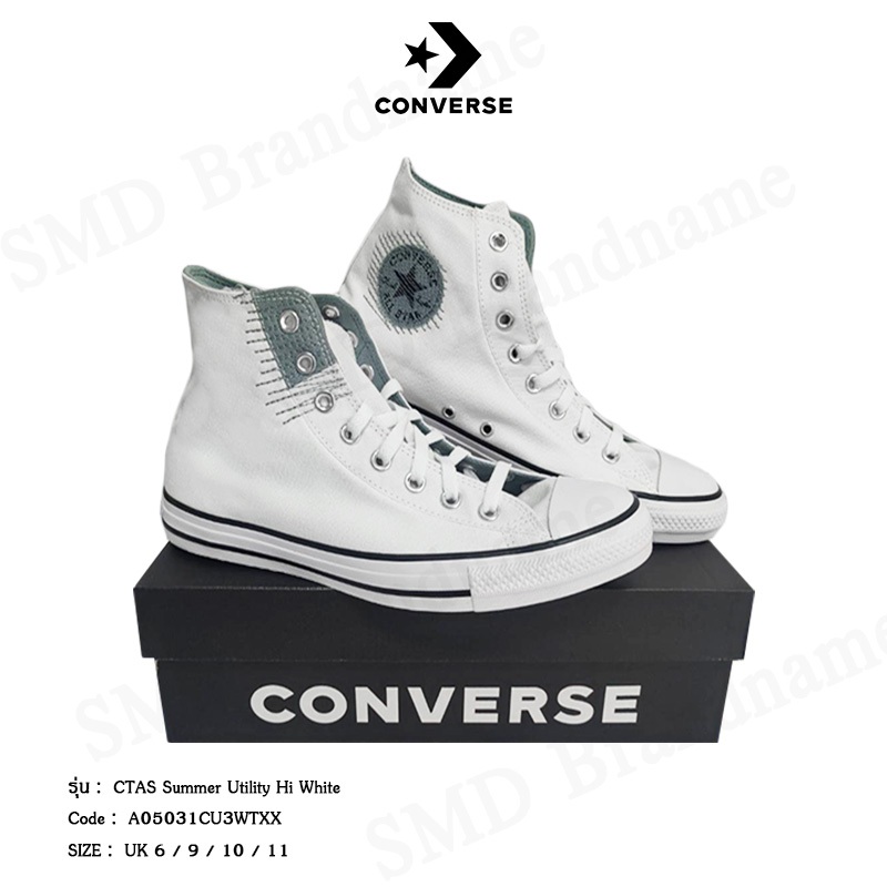 Converse รองเท้าผ้าใบ รุ่น Chuck Taylor Ctas Summer Utility Hi White Code: A05031CU3WTXX