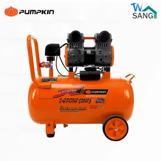 ปั๊มลมไม่ใช้น้ำมันออยฟรี มอเตอร์รอบเร็ว 50L PUMPKIN รุ่น PTT-X2HP50 ผลิตจากทองแดง 100 % 31540@wsang