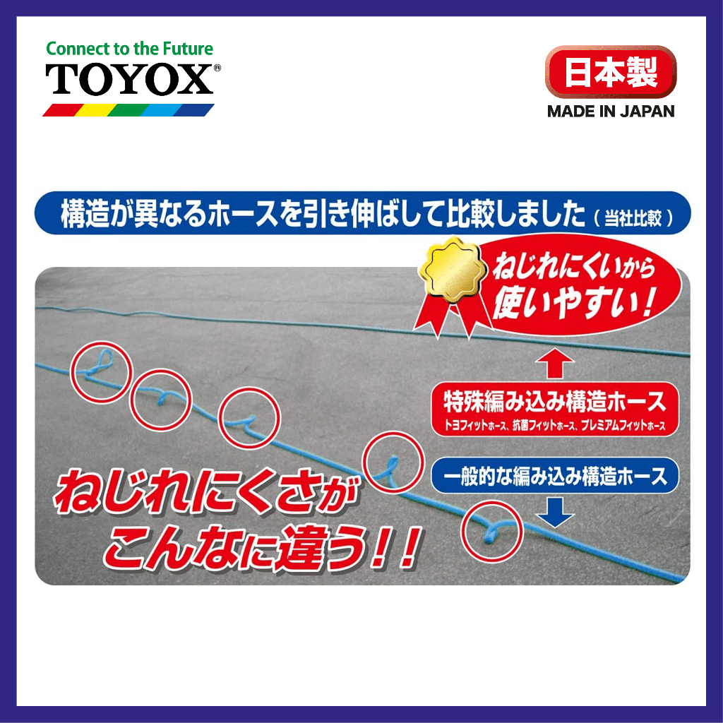 สายยาง TOYOX รุ่น TOYOFIT (30 เมตร) สายยางโรลตั้งพื้น “ไม่บิดพันกัน” พร้อมหัวฉีดและข้อต่อก๊อก สายยางญี่ปุ่น ไม่เป็นตะไค ราคา ถูกที่สุด ดีลบีเคเค แกลเลอรีภาพที่ 4