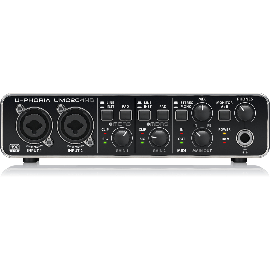 BEHRINGER UMC204HD BEHRINGER U-PHORIA UMC 204HD USB ออดิโอ อินเตอร์เฟส ขนาด 2 แชนแนล