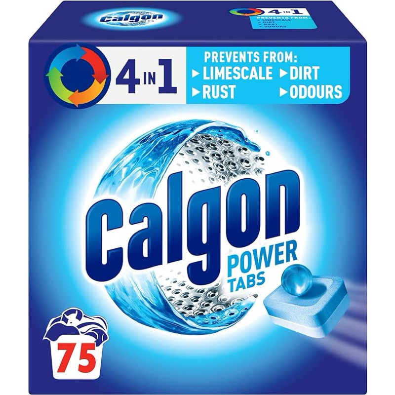 (แบบยกกล่อง) Calgon​ 4 in 1 เม็ดก้อนทำความสะอาดเครื่องซักผ้าจากประเทศอังกฤษ