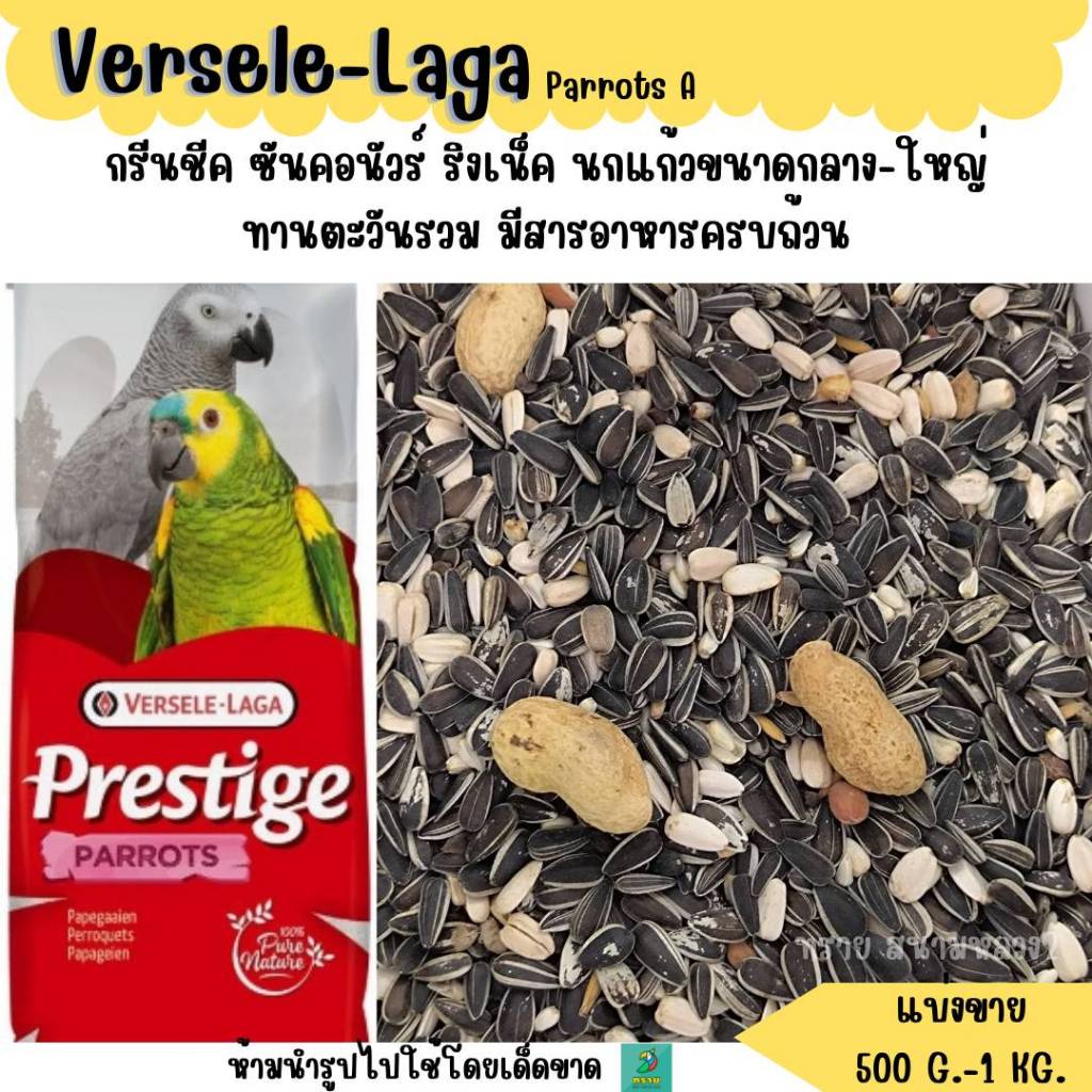 Parrots A ทานตะวันรวม (แบ่งขาย 500g-1kg.) อาหารนกแก้วขนาดกลาง-ใหญ่ทุกสายพันธุ์
