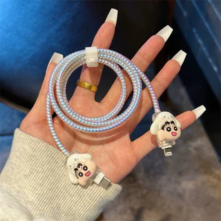 18W 20W สำหรับPhoneทุกรุ่น❗ได้ครบชุด❗Set Cable bite ถนอมสายชาร์จ ชินจัง Shin Chan