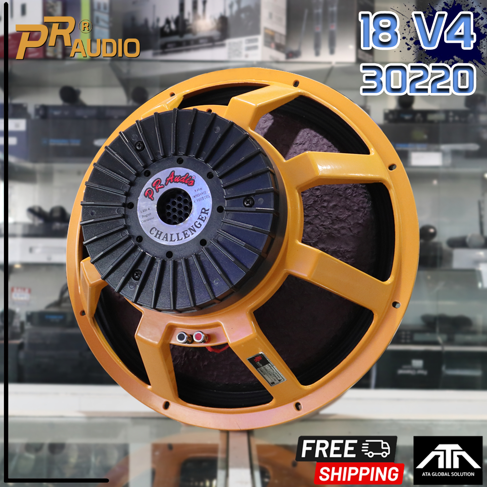 ดอกลำโพง PRAUDIO PR V4 18 30220 ขนาด 18 นิ้ว แม่เหล็ก ขนาด 220มม.  หนา 30มม. สไบเดอร์ 2 ชั้น