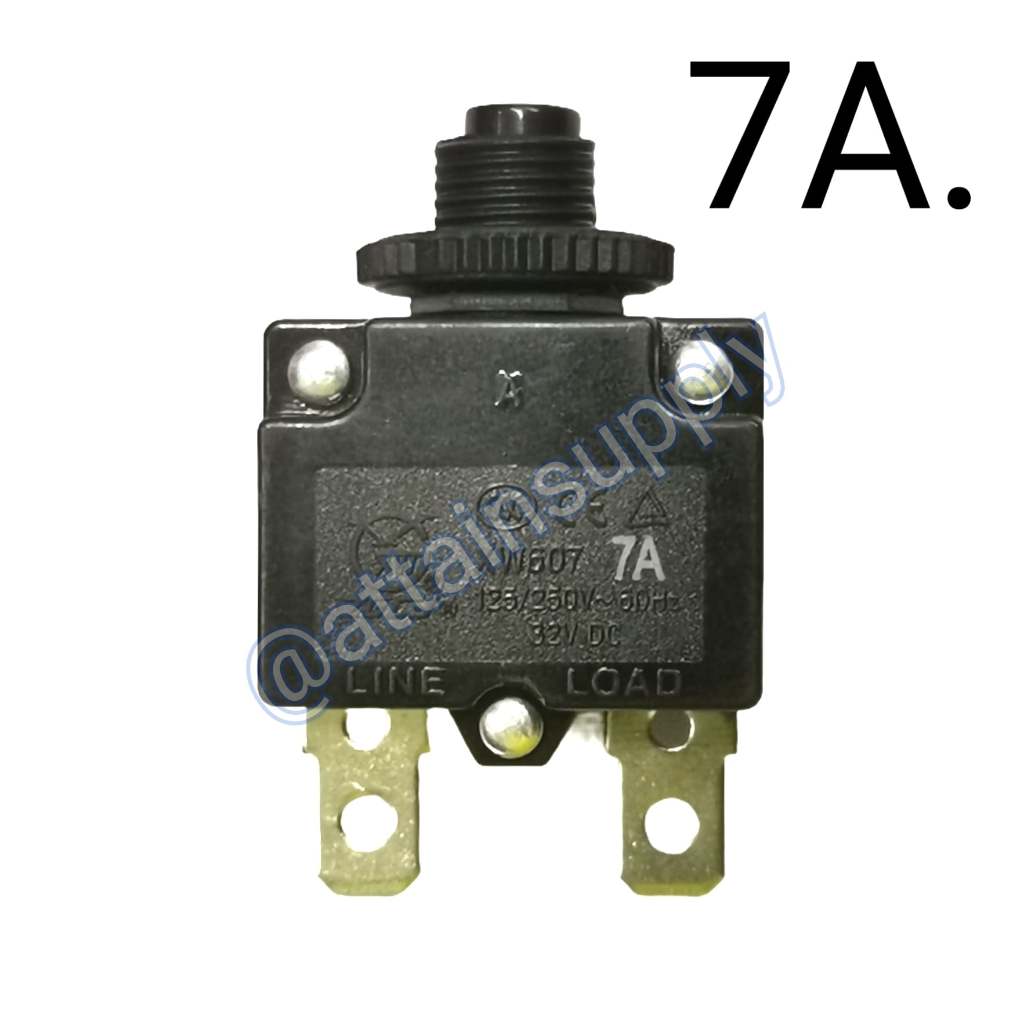 🔥แพ็ค1ชิ้น🔥โอเวอร์โหลดสวิทช์ 7A. 250V.(Overload)สวิทช์รีเซ็ต/ฟิวส์อัตโนมัติ/สวิทช์เบรคเกอร์/Circuit Breaker 🚀จัดส่งเร็ว🚀