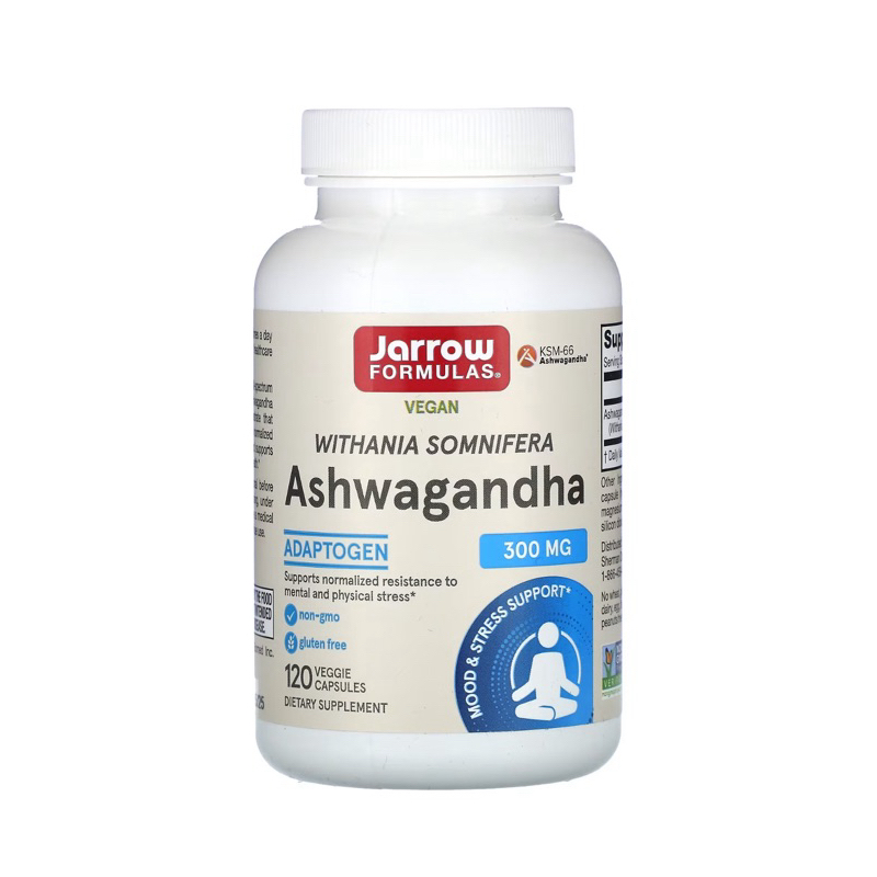 Ashwagandha ksm-66 โสมอินเดีย 300 mg หรือ 570mg 120 capsule หรือ ยี่ห้อIrwin หรือ life Extension หรือ แบบผง 270g