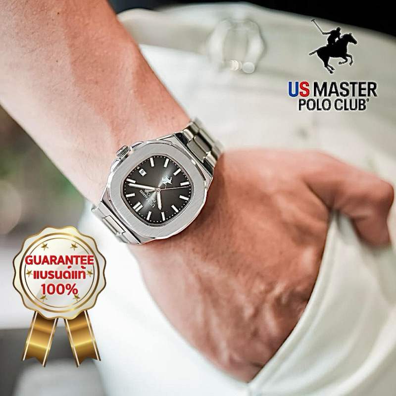 เก็บโค๊ดลดเพิ่ม US Master Polo Club แบรนด์แท้ % ประกันศูนย์1ปี USM-231201 นาฬิกาผู้ชาย สแตนเลสแท้