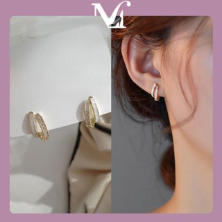 [พร้อมส่งจากไทย] ต่างหูสองชั้นเก๋ๆ บางเบาหรูหราแบบเกาหลี คุณ…