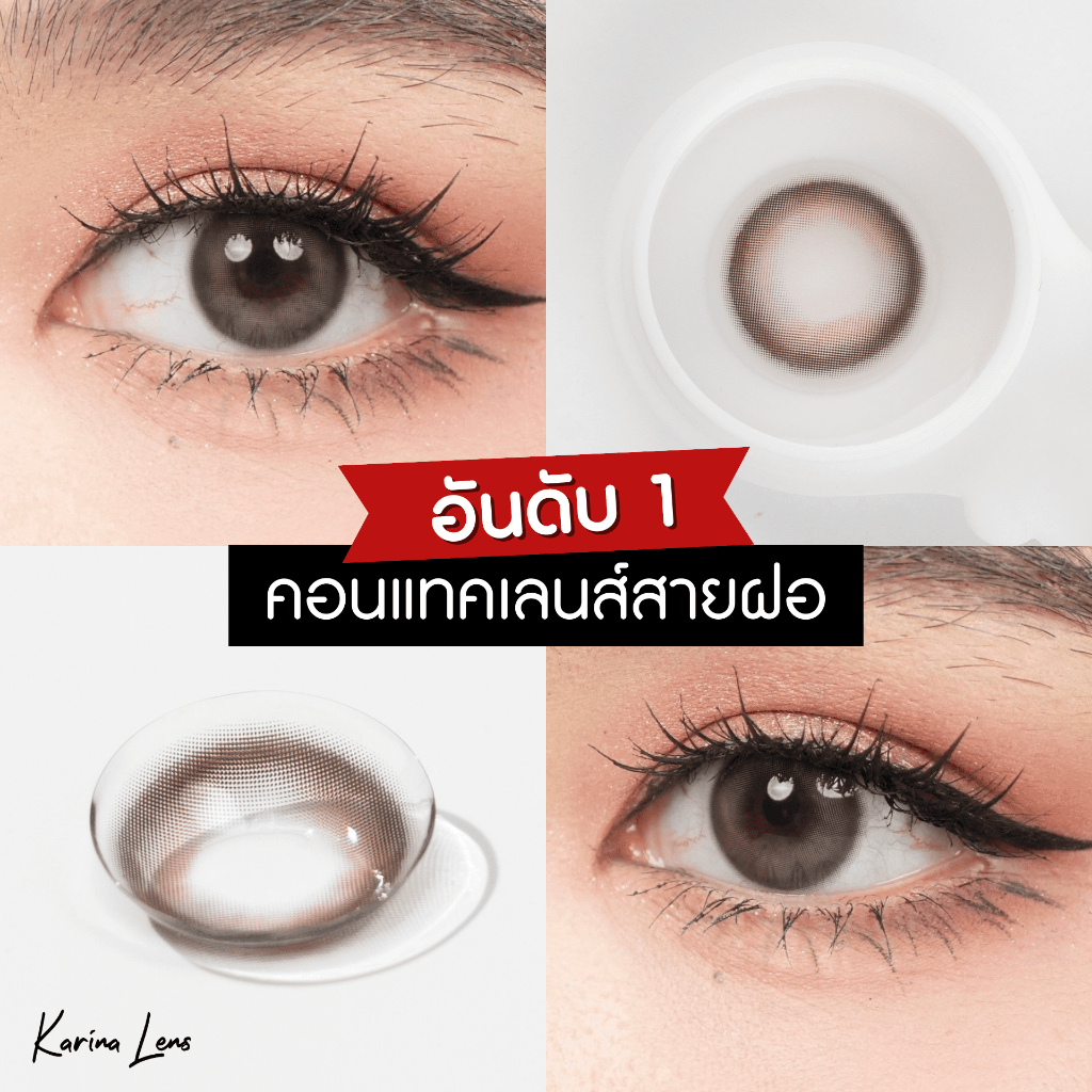 คอนแทคเลนส์ Karina Lens รุ่น LONIA BROWN รายเดือน วัสดุhema  ค่าอมน้ำ 42% DIA 14.00 BC. 8.5 mm ค่าสา