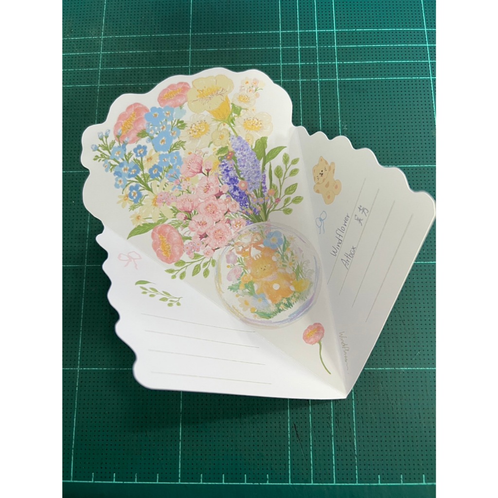การ์ด Die-cut folded card [Flowers vase Windy]