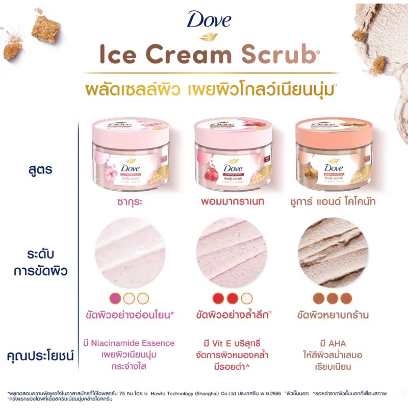 ของแท้ฉลากไทย❗️ Dove Ice-cream Body Scrub 280g