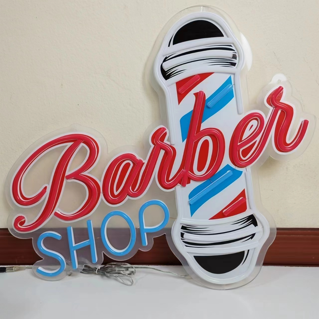 ป้ายไฟLED รูป bar ber shop ป้ายไฟคุณภาพสูง ป้ายไฟนี้ออน ป้ายไฟวิ่ง ป้ายไฟตัวอักษร ป้ายไฟแสงไฟเห็นได้ไกล  เรียกลูกค้าเข้า