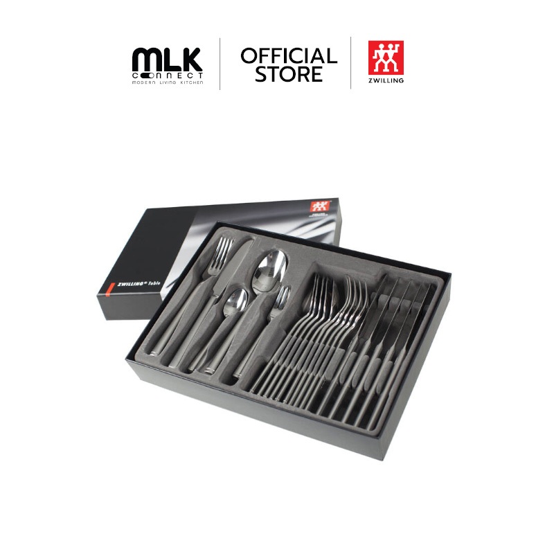 ZWILLING เซทช้อน ส้อม มีดสแตนเลสสตีล 30 ชิ้น รุ่น Senses ทนทาน สีเงิน N07030330