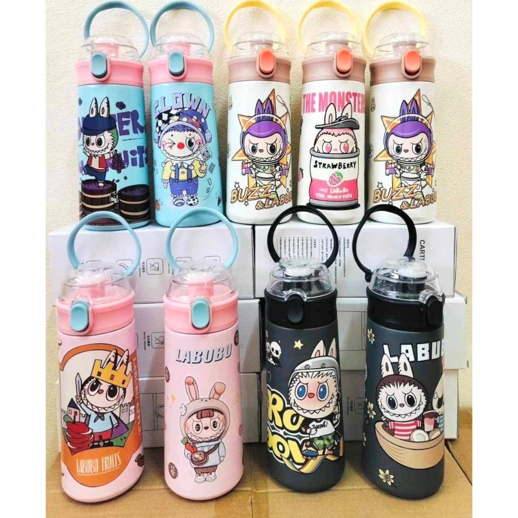 กระติกน้ำเก็บความเย็น ลาบูบู้ ขนาด500ml แถมฟรีสติ๊กเกอร์