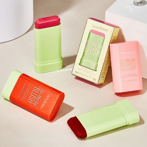 บลัชออนครีม สามสี กันน้ํา และทนทาน อายแชโดว์ เนื้อแมตต์ กํามะหยี่ บลัชออน ลิปชีค ใช้คู่ แต่งหน้า ยี่ห้อ Victoria Key