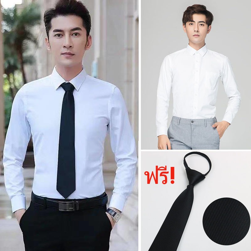 เสื้อเชิ้ตแขนยาวสไตล์เกาหลี ผ้าคอตตอน นุ่ม ดูดซับความชื้น และระบายอากาศได้ดี