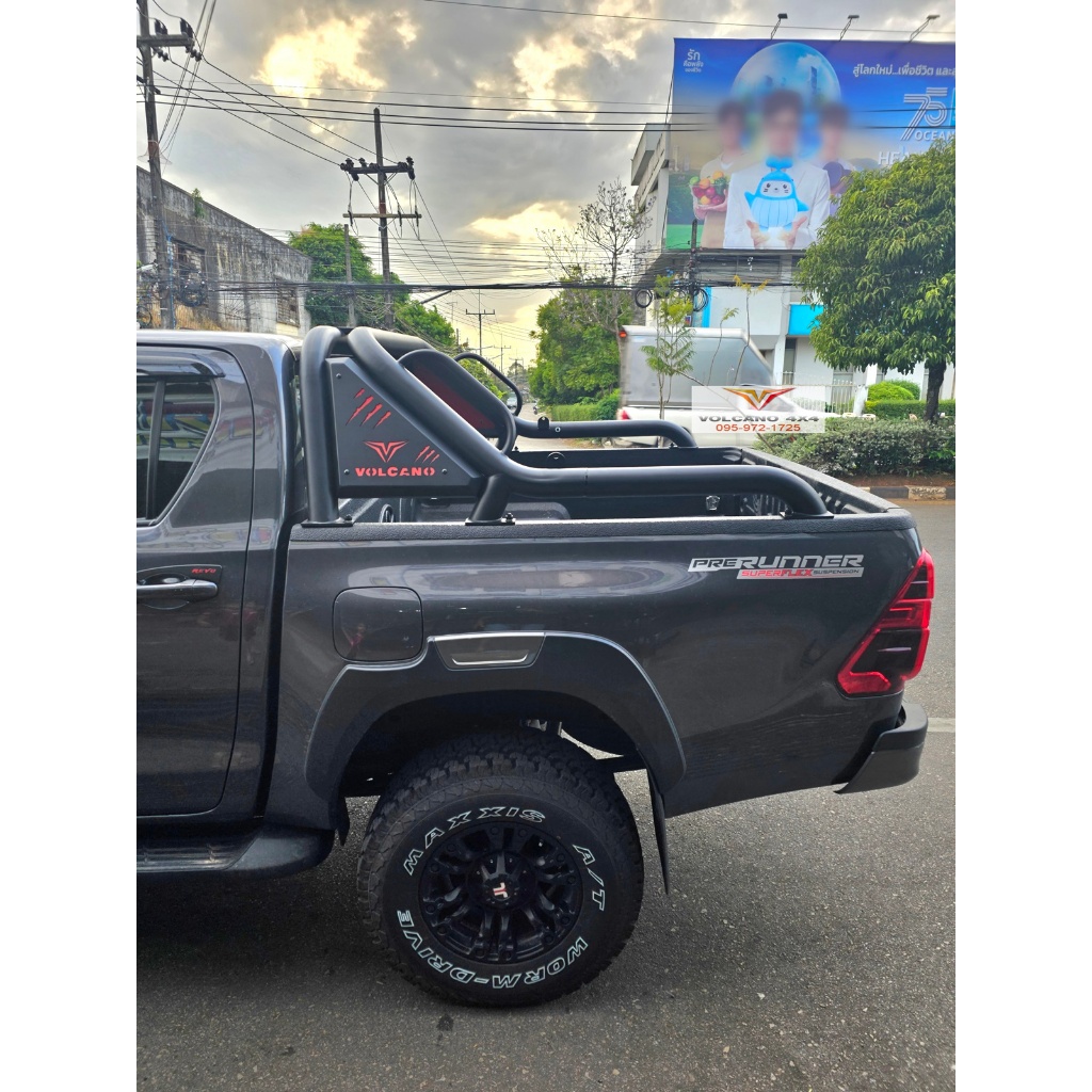 โรบาร์ แขนยาว รีโว่ 2014-2025  4ประตู แคปและช่วงยาว ทุกรุ่น v4 โรบาร์ออฟโรด Toyota Revo off road roll bar v4 2014-2025