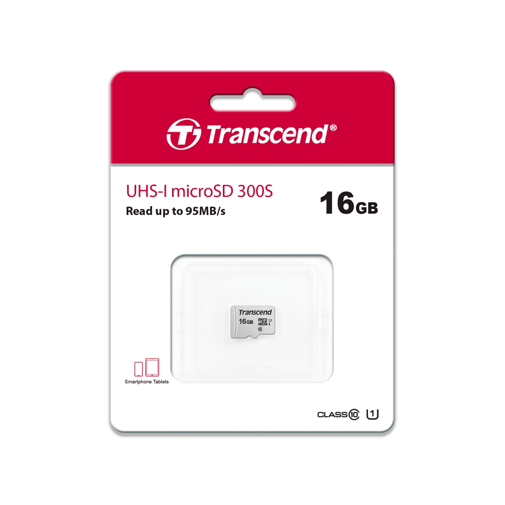 Transcend MicroSD Card 16GB : USD300S - รับประกัน 5 ปี -มีใบกำกับภาษี-TS16GUSD300S