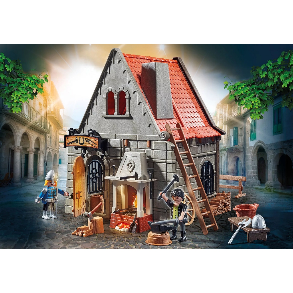 Playmobil 70956 PLAYMOBIL® PLUS Medieval Blacksmith's Forge แอคชั่นฟิกเกอร์ เอ็กซ์คลูซีฟ โรงตีเหล็กยุคกลาง