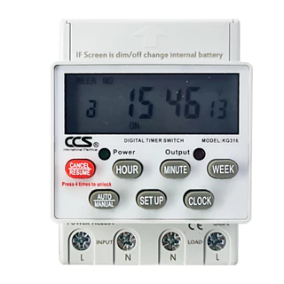นาฬิกาตั้งเวลา เปิด-ปิด อัตโนมัติ แบบ 24 ชม. Timer Switch รุ่น KG316 ขนาด 220V 30A แบรนด์ CCS (รับประกัน 5 ปี)