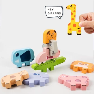 * ออกบิล (ทักแชท)บล็อกตัวต่อไม้ Animal Stacking Block Game