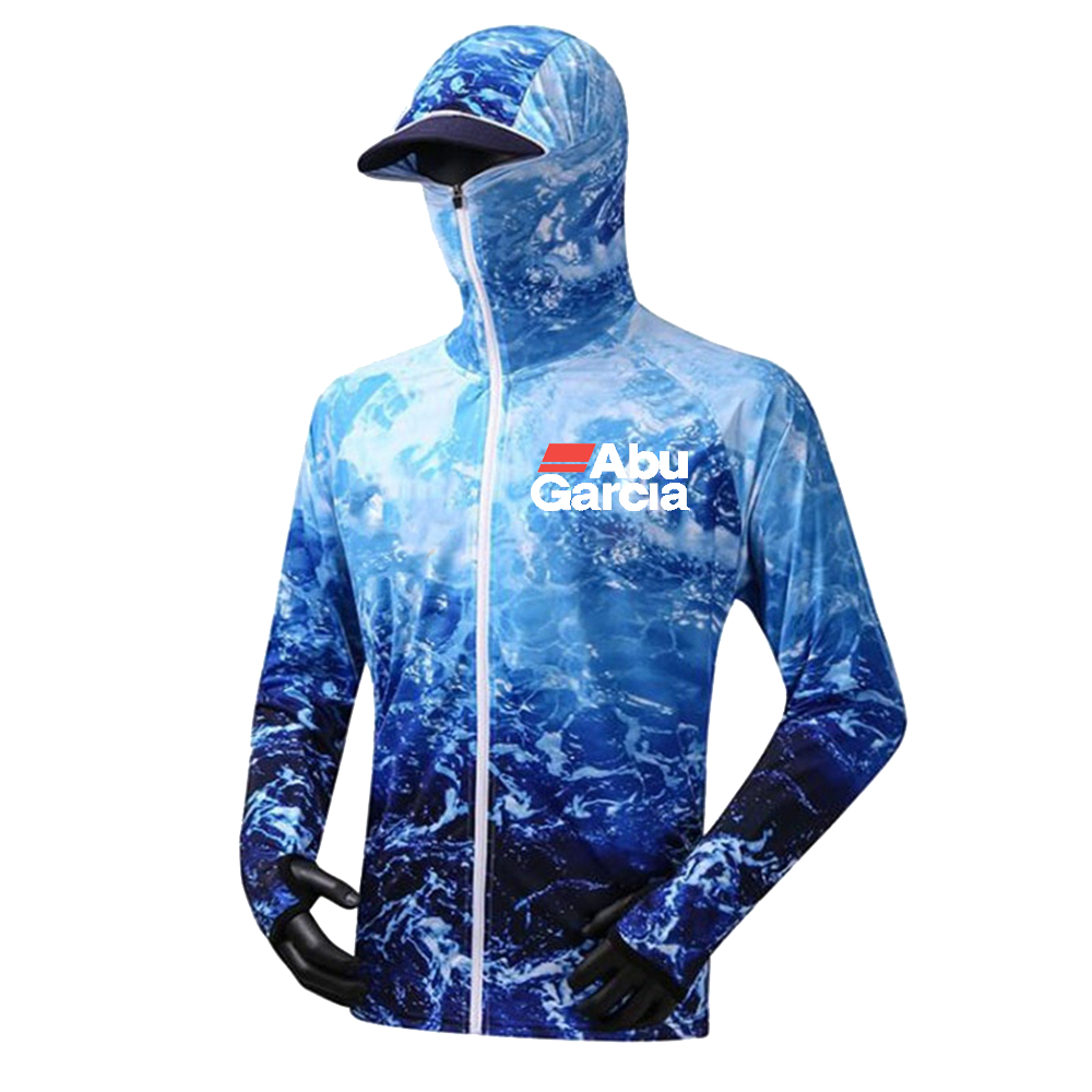 ABU GARCIA เสื้อกันหนาวแขนยาว มีฮู้ด ลายพราง ป้องกันแสงแดด สําหรับตกปลา UPF50+